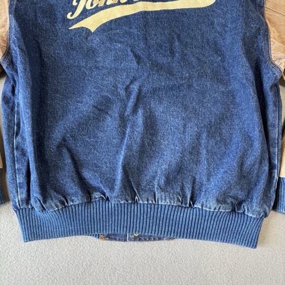 VTG Turning Point John Deere Denim Jacket 90s Mens M Bomber Embroidered Logo - Picture 14 of 14